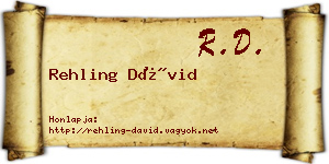 Rehling Dávid névjegykártya